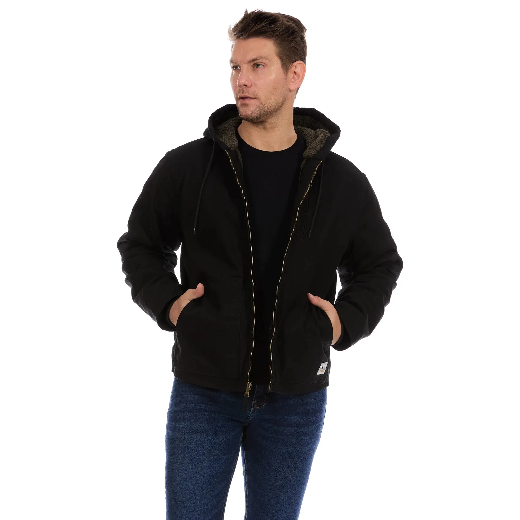 Duck Canvas Jacket w Sherpa Black