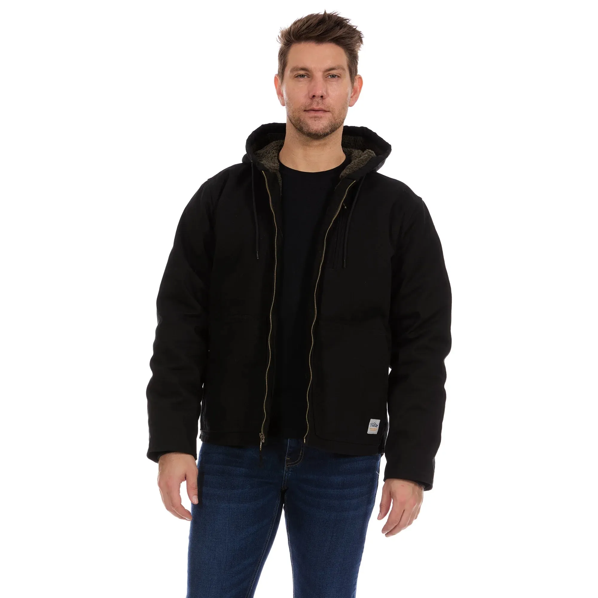 Duck Canvas Jacket w Sherpa Black