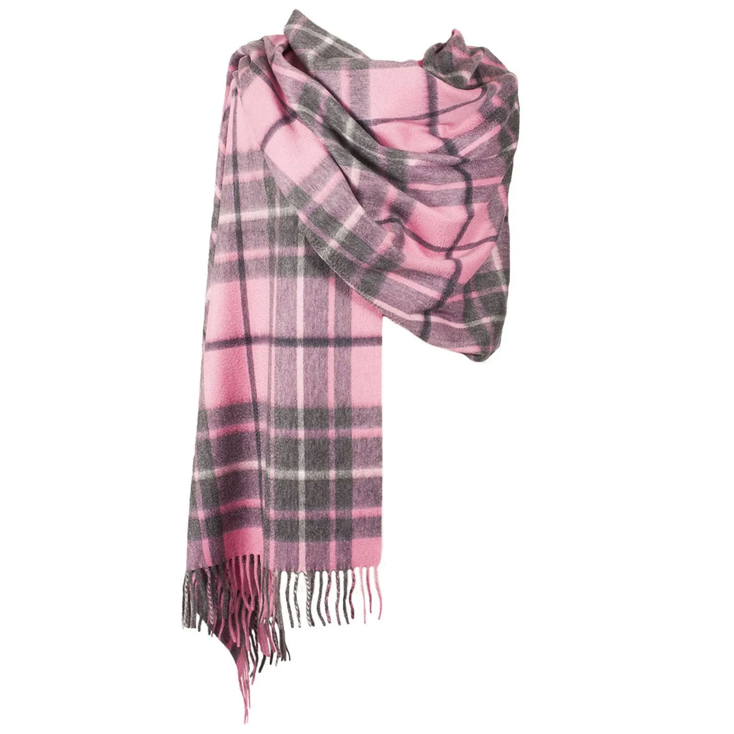 Dunedin Cashmere Big Check Stole  Gresham/Pink-Derby