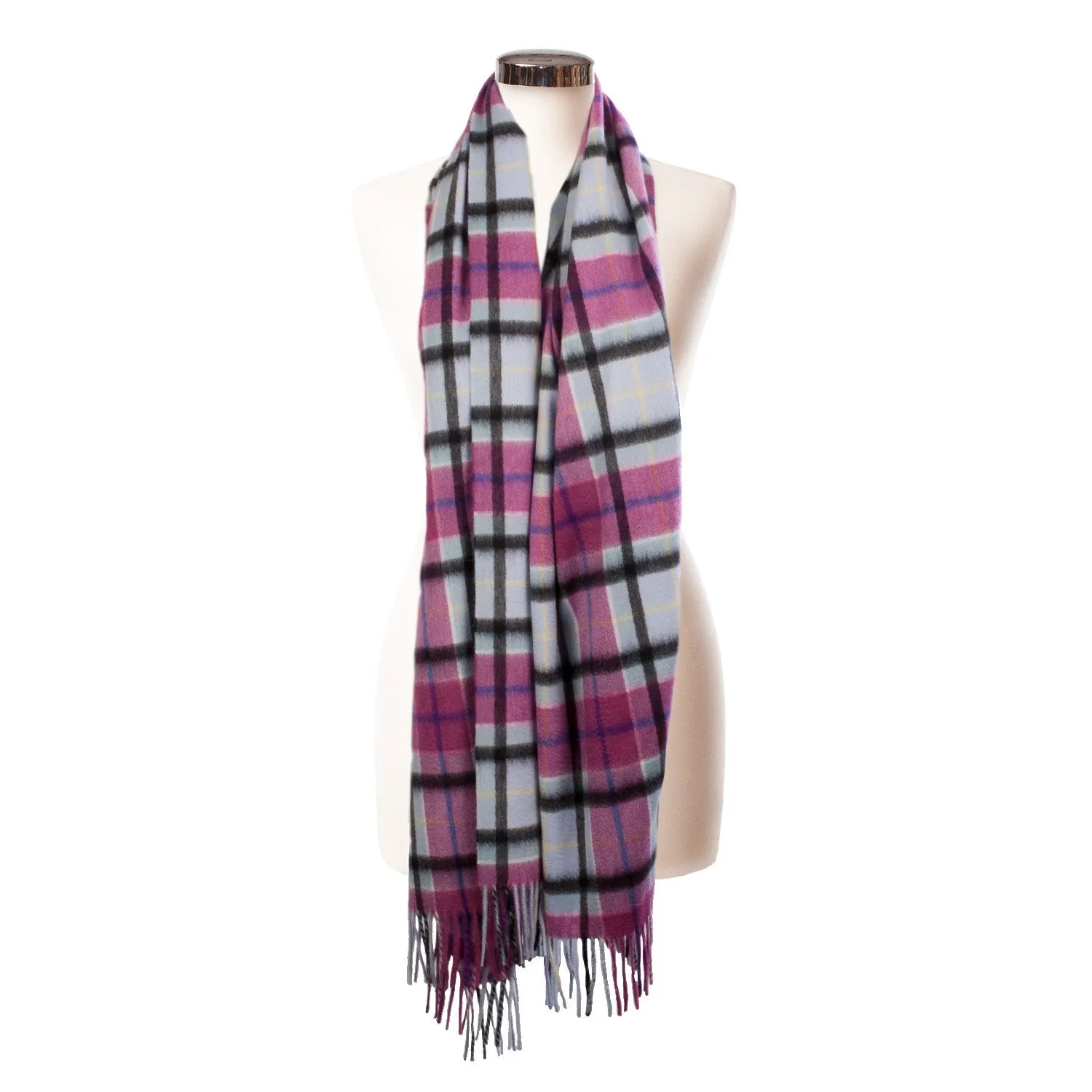 Edinburgh Cashmere Stole  Light Blue Check