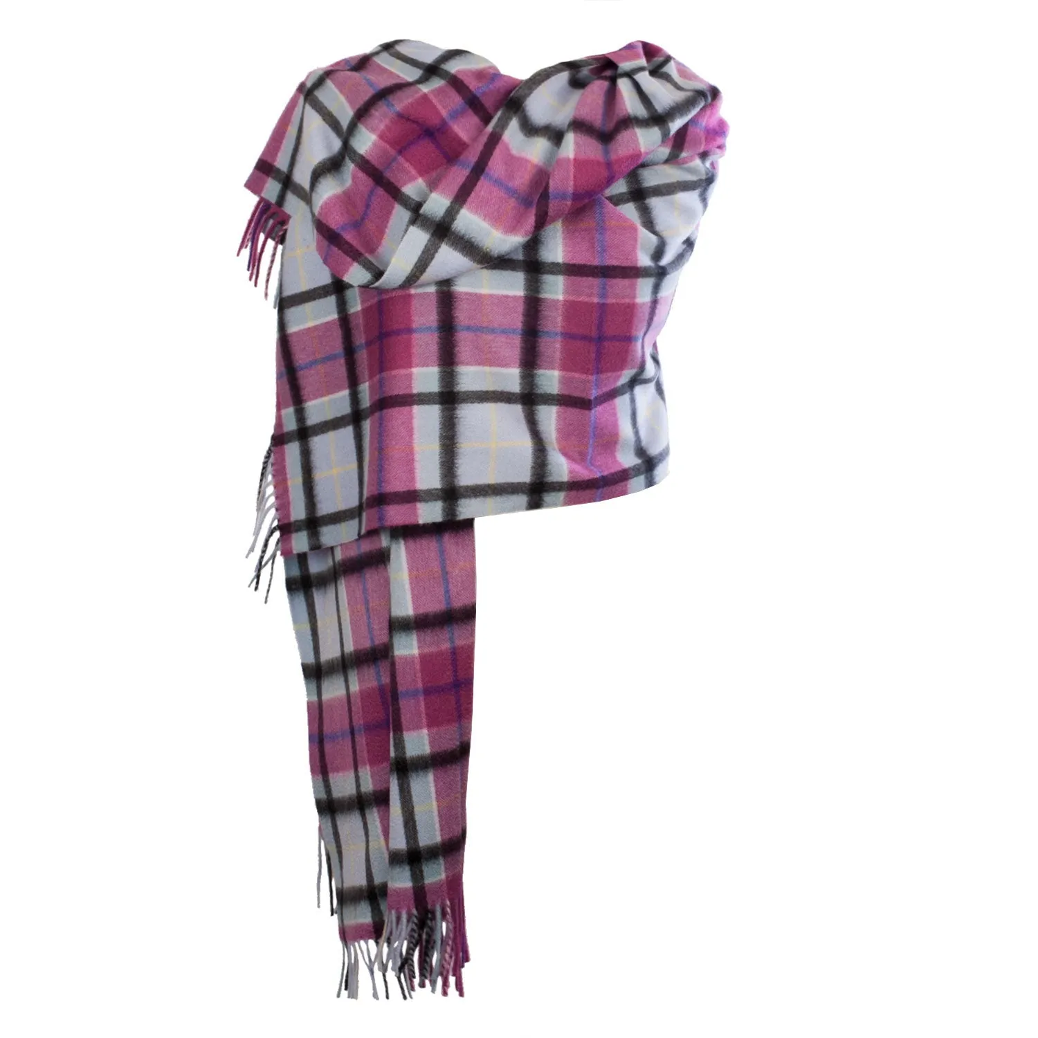 Edinburgh Cashmere Stole  Light Blue Check