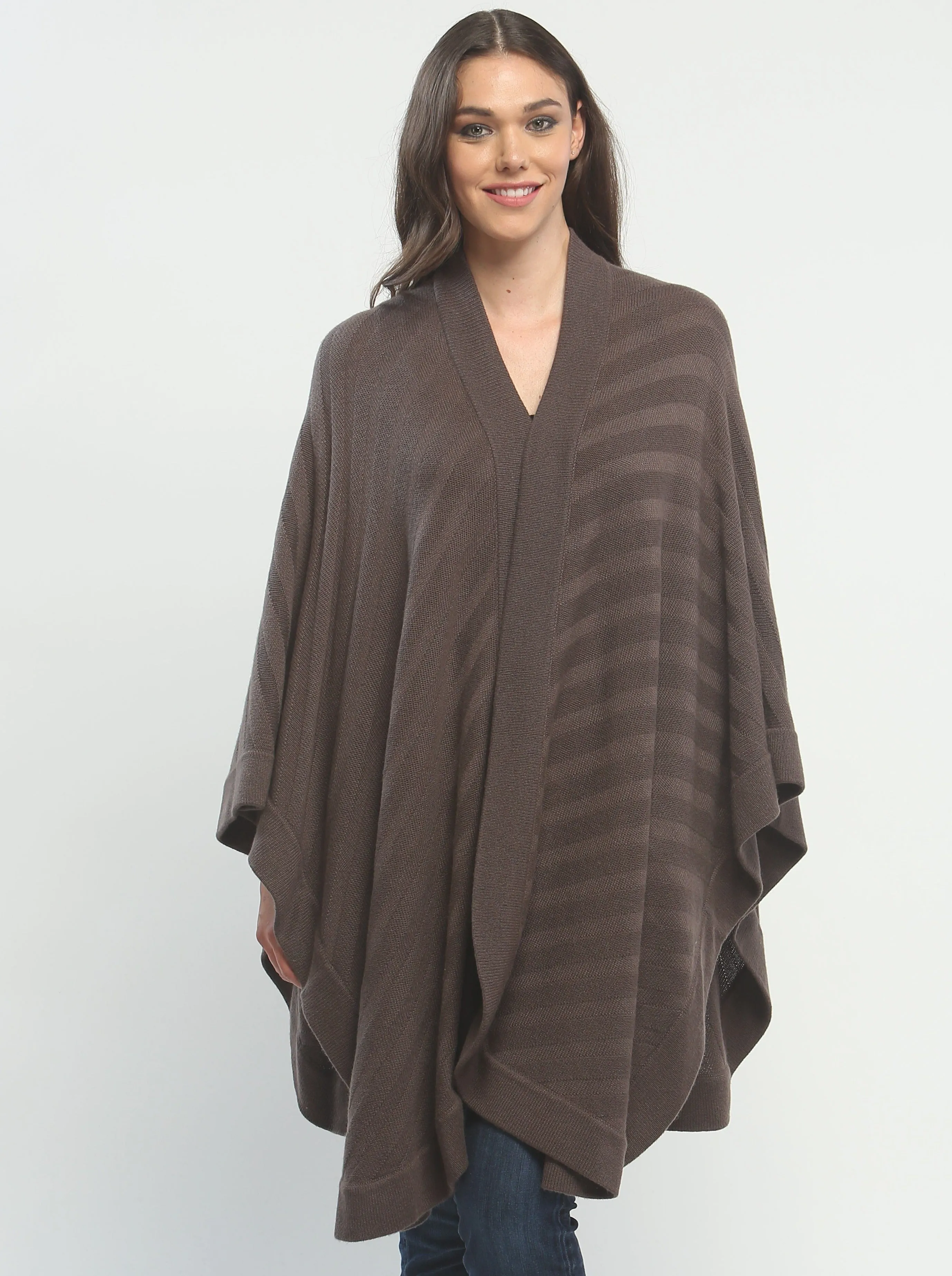 Embossed Bias Striped Oversized Wrap