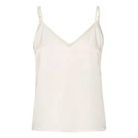 EstelleMW Strap Woven Cami Top Snow White