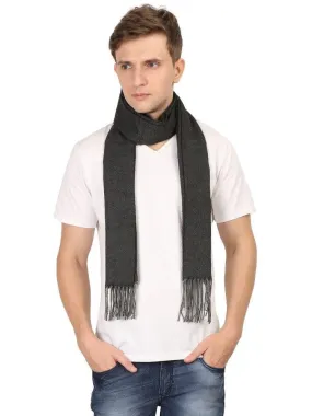 FabSeasons Black Men's Casual Self Design Acrylic Woolen Muffler, Scarf