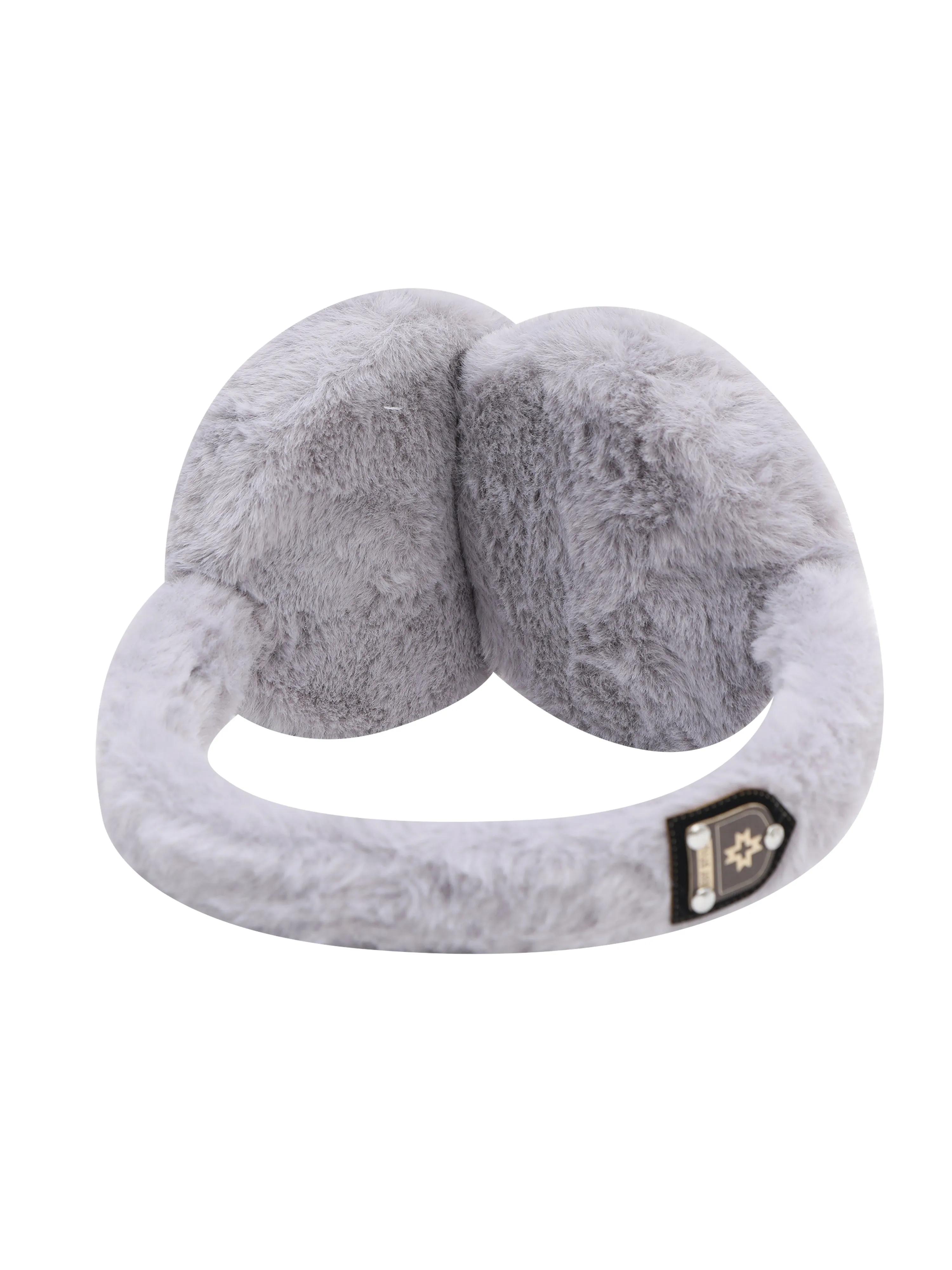 Fabseasons Checkered Grey Winter Ear Muffs for All Ages: Keep Warm Outdoors