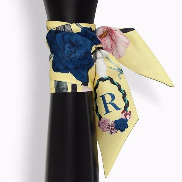 Fashionable Letter Print Silk Scarf for Women - 6.2cm Width