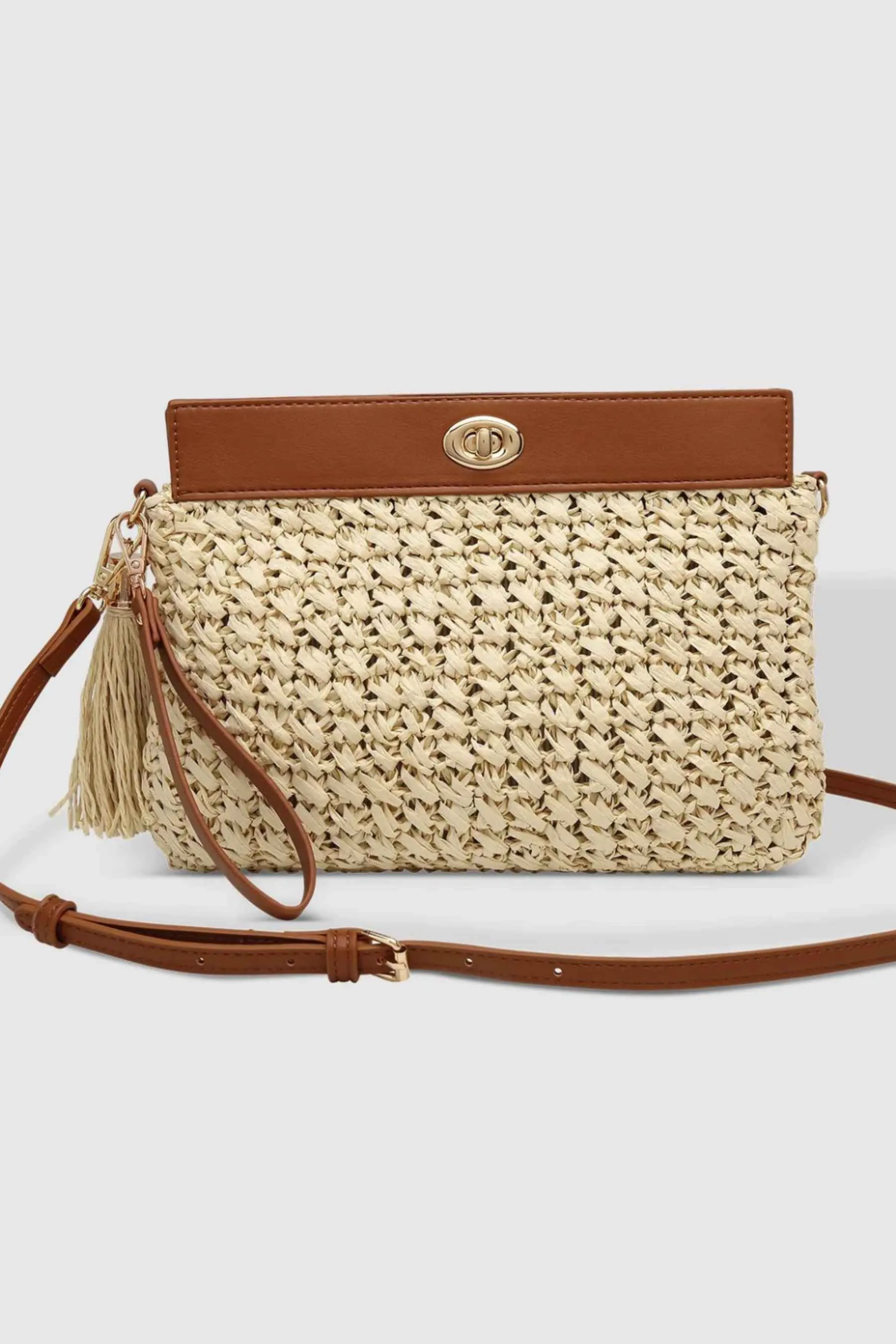 Fern Raffia Clutch | Tan