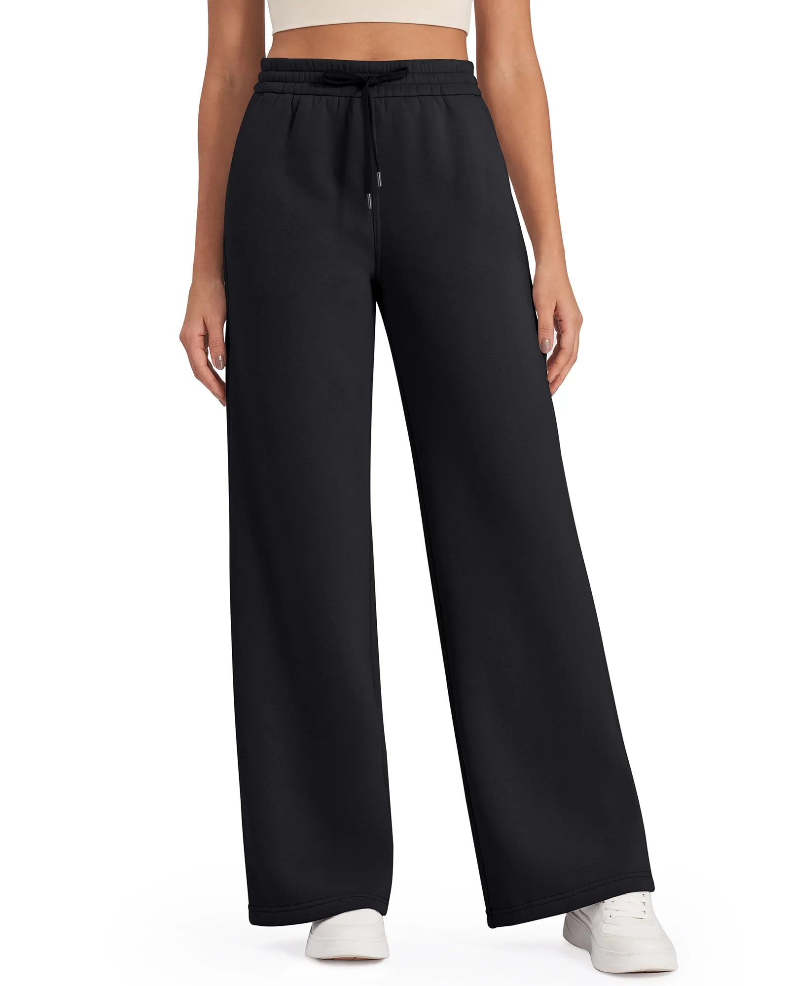 Fleece Lined Drawstring High-Waist Pants 33