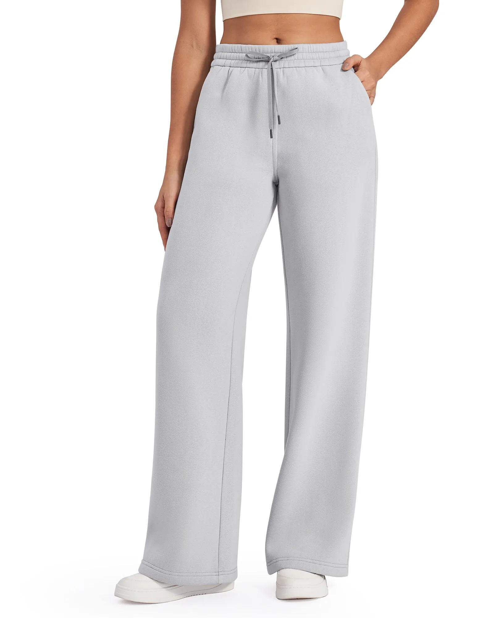 Fleece Lined Drawstring High-Waist Pants 33