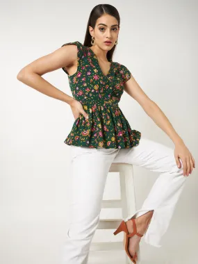 Floral Printed Peplum Top