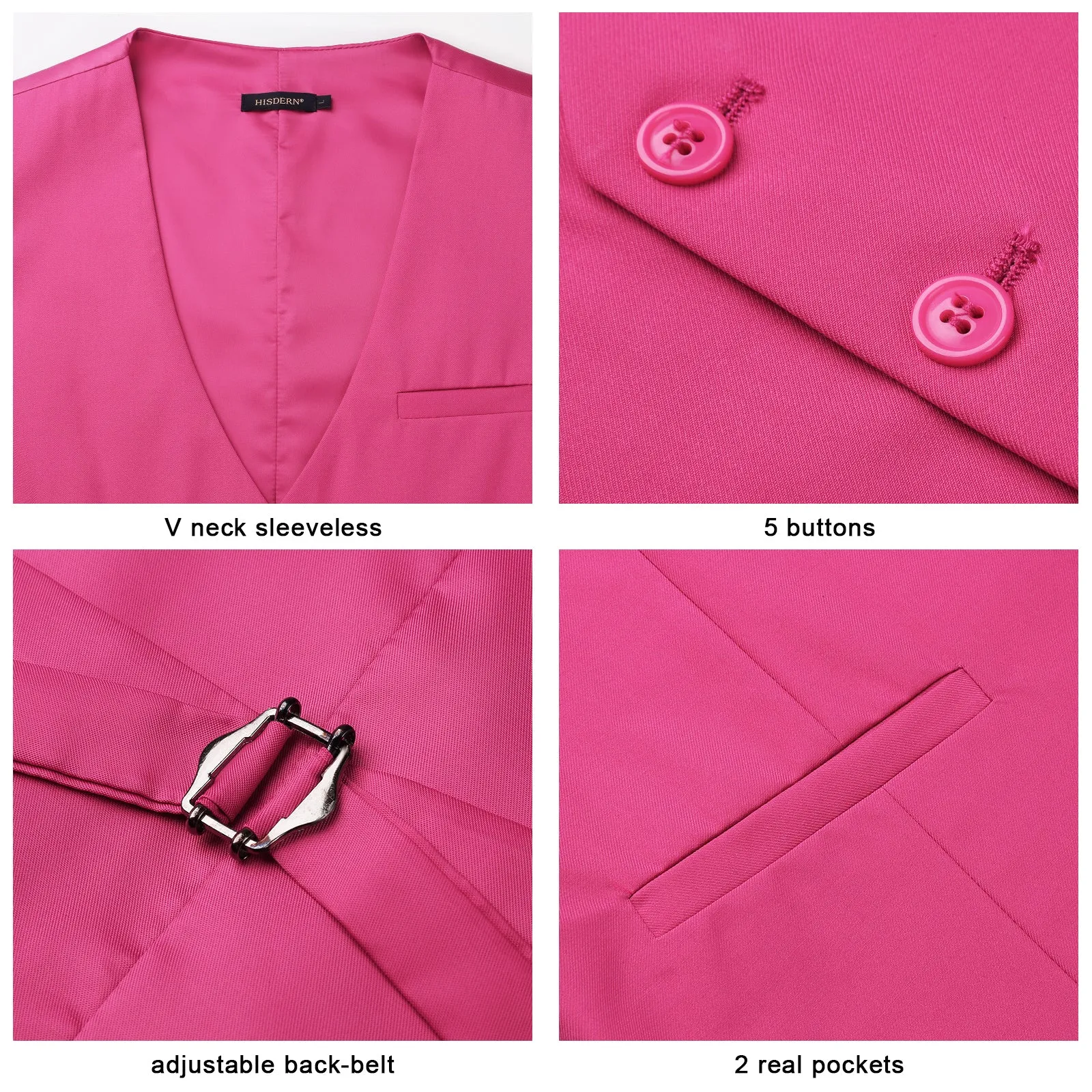 Formal Suit Vest - HOT PINK