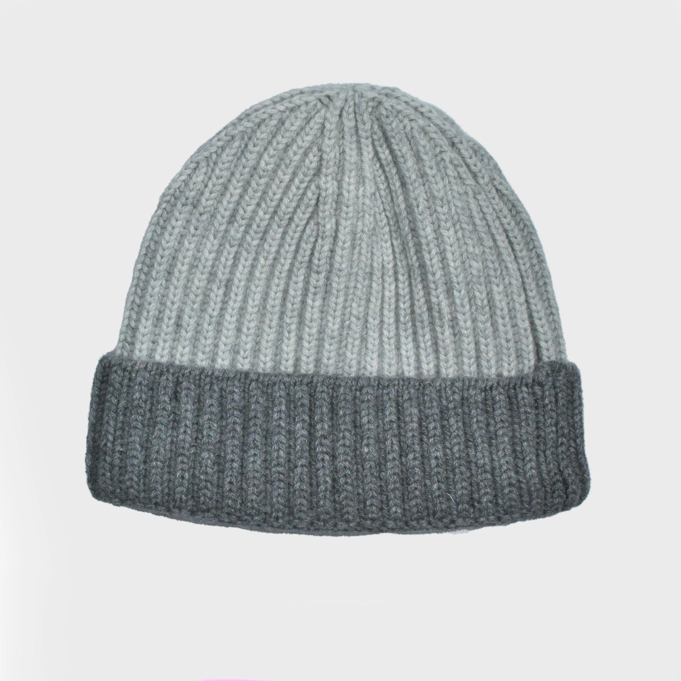 Four Ply Cashmere Winter Beanie in Greys