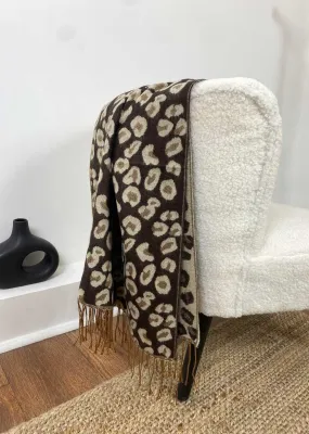 Gigi Leopard Scarf in Chocolate