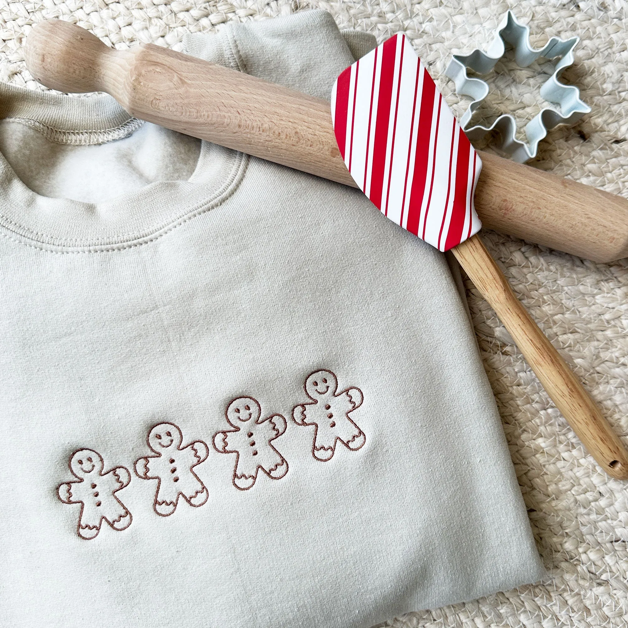 Gingerbread Men Embroidered Gemma Sweatshirt