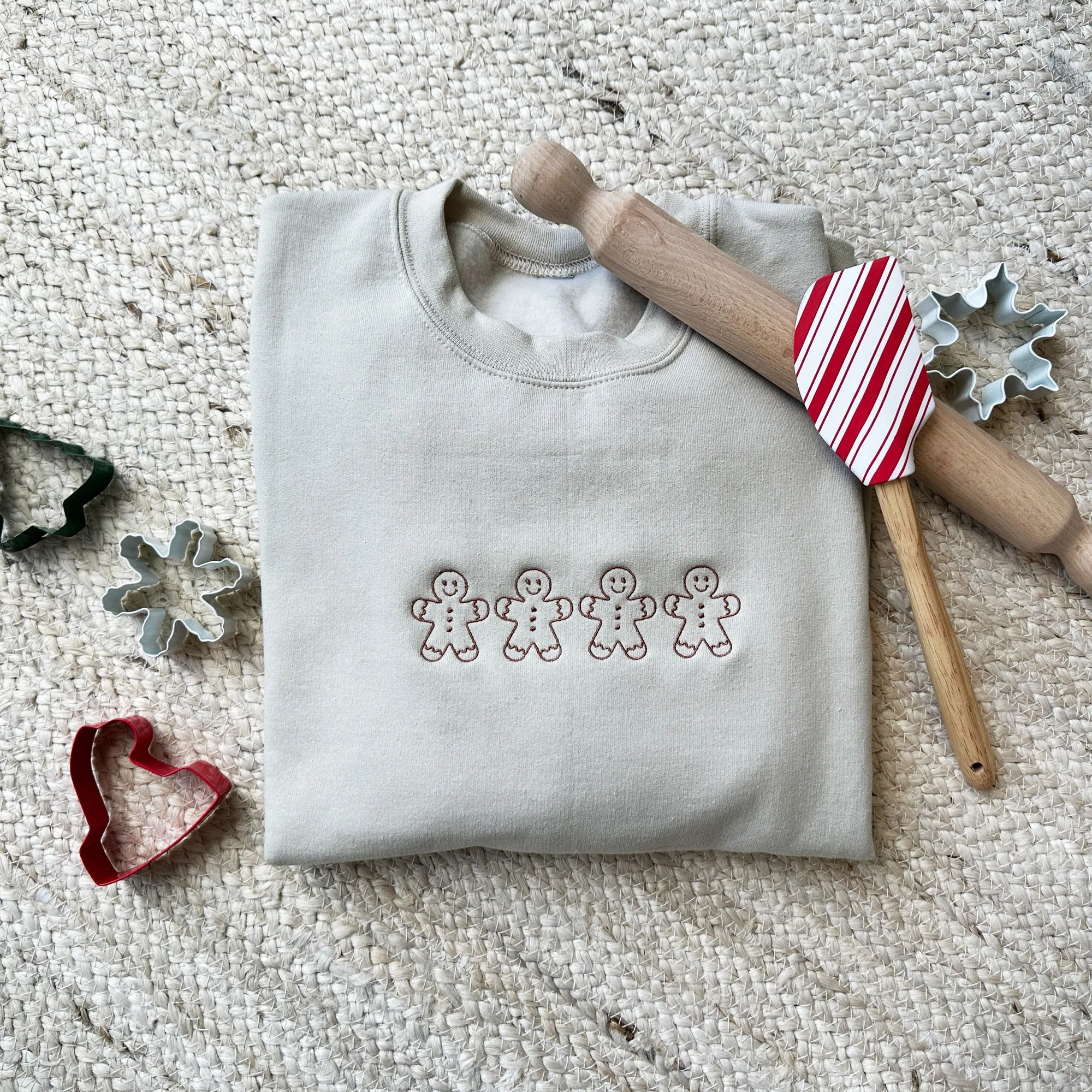 Gingerbread Men Embroidered Gemma Sweatshirt