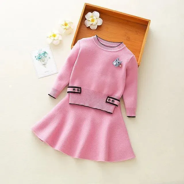 Girls Clothing Sets Kids Knitted Suits Long Sleeve