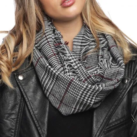 Glen Check Pattern Infinity Scarf