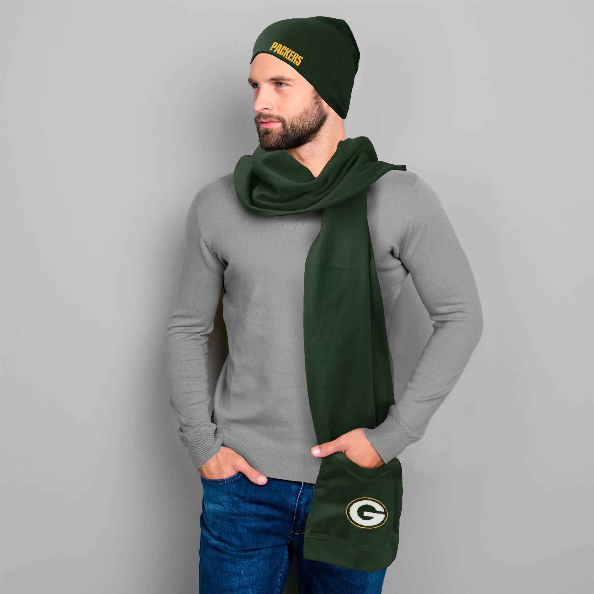 Green Bay Packers Jimmy Bean 4 in 1 Scarf