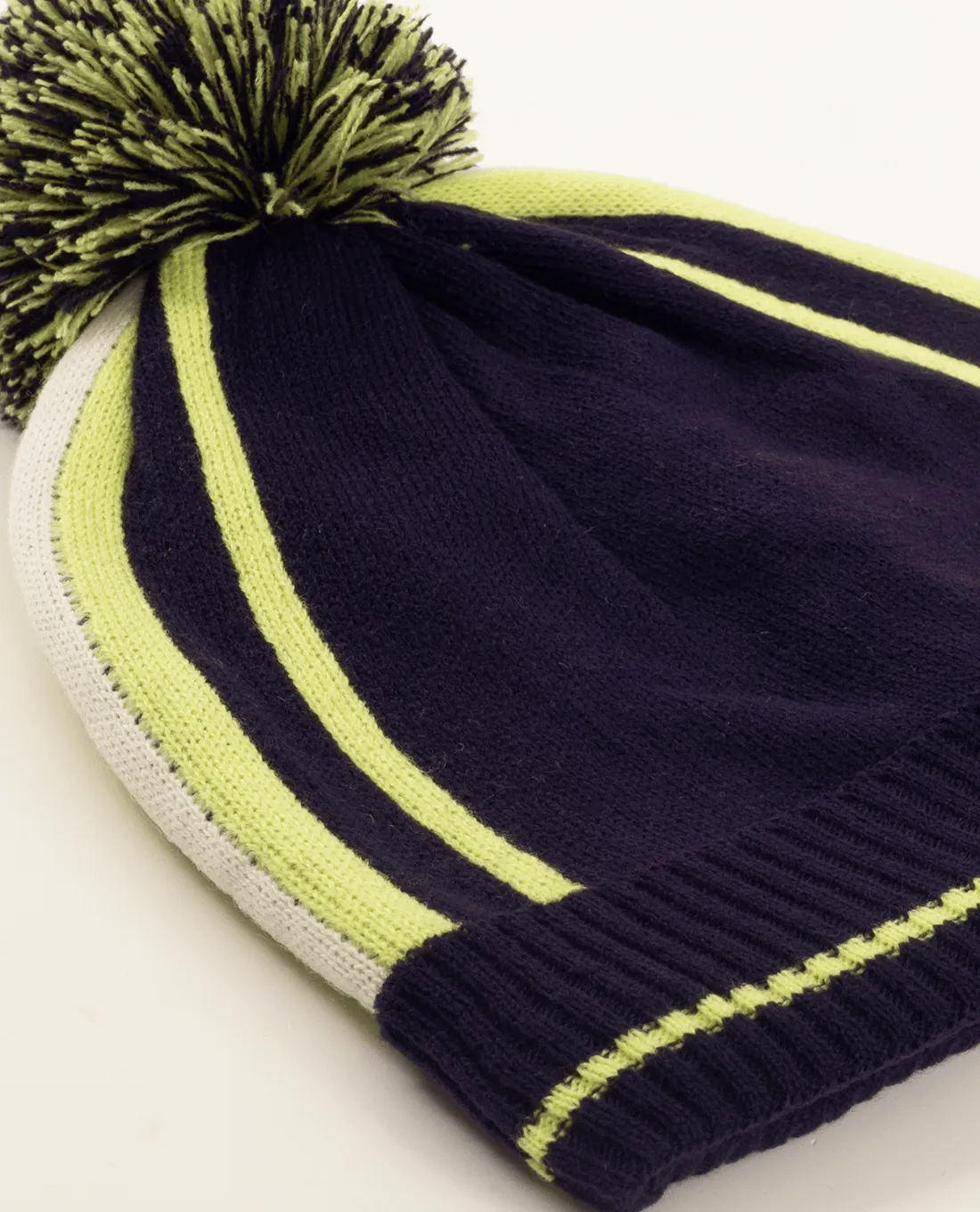 GREEN LAMB Mona Fleece Lined Stripe Hat Navy