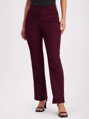 High Waist Pants - Maroon