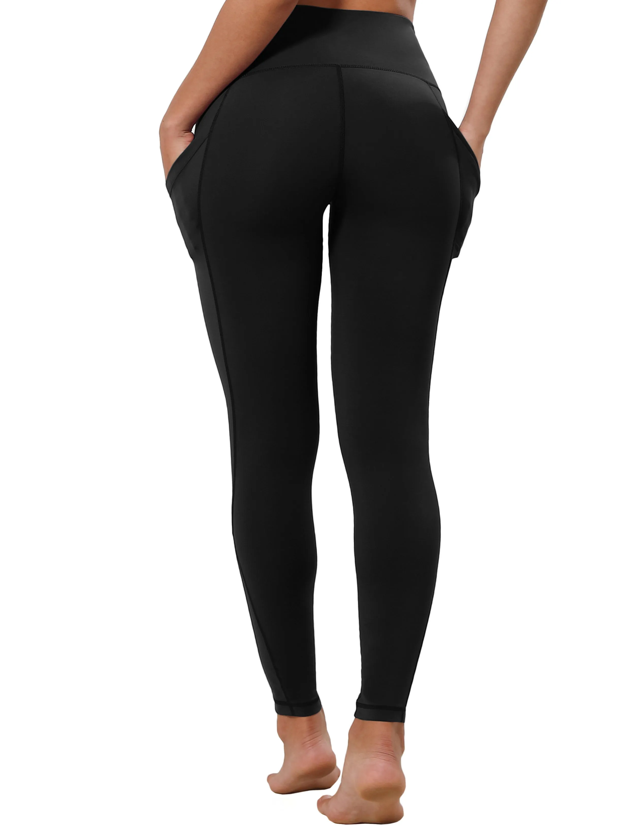 High Waist Side Pockets Golf Pants jetblack_Golf