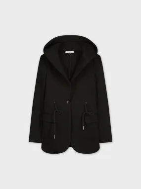 HOODED BLAZER-BLACK