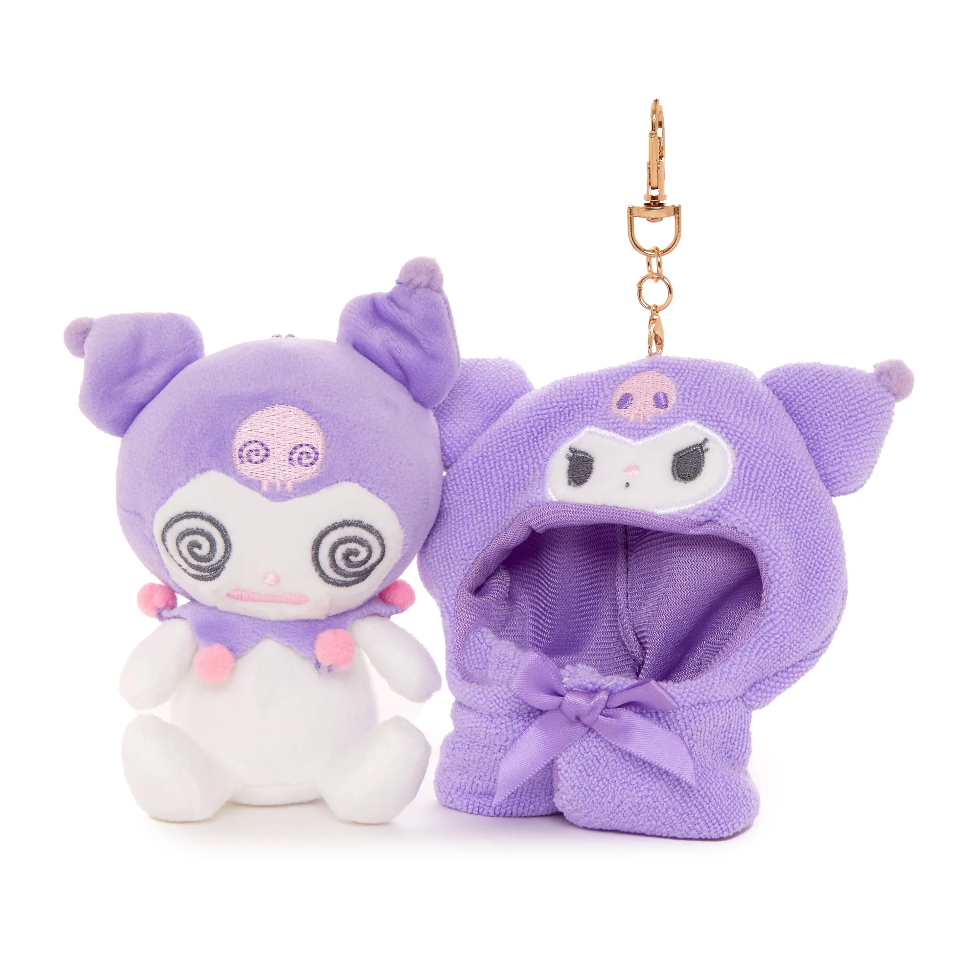 Kuromi Plush Mascot Keychain (Frightened Series)