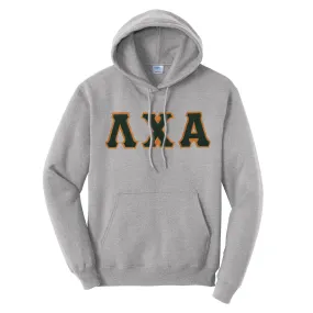 Lambda Chi Heather Gray Hoodie With Sewn On Letters