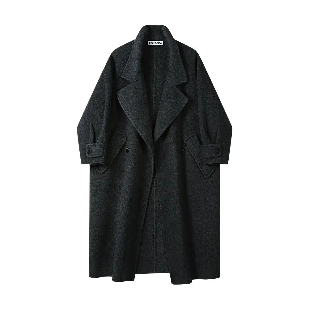 Lapel Collar Wool Overcoat