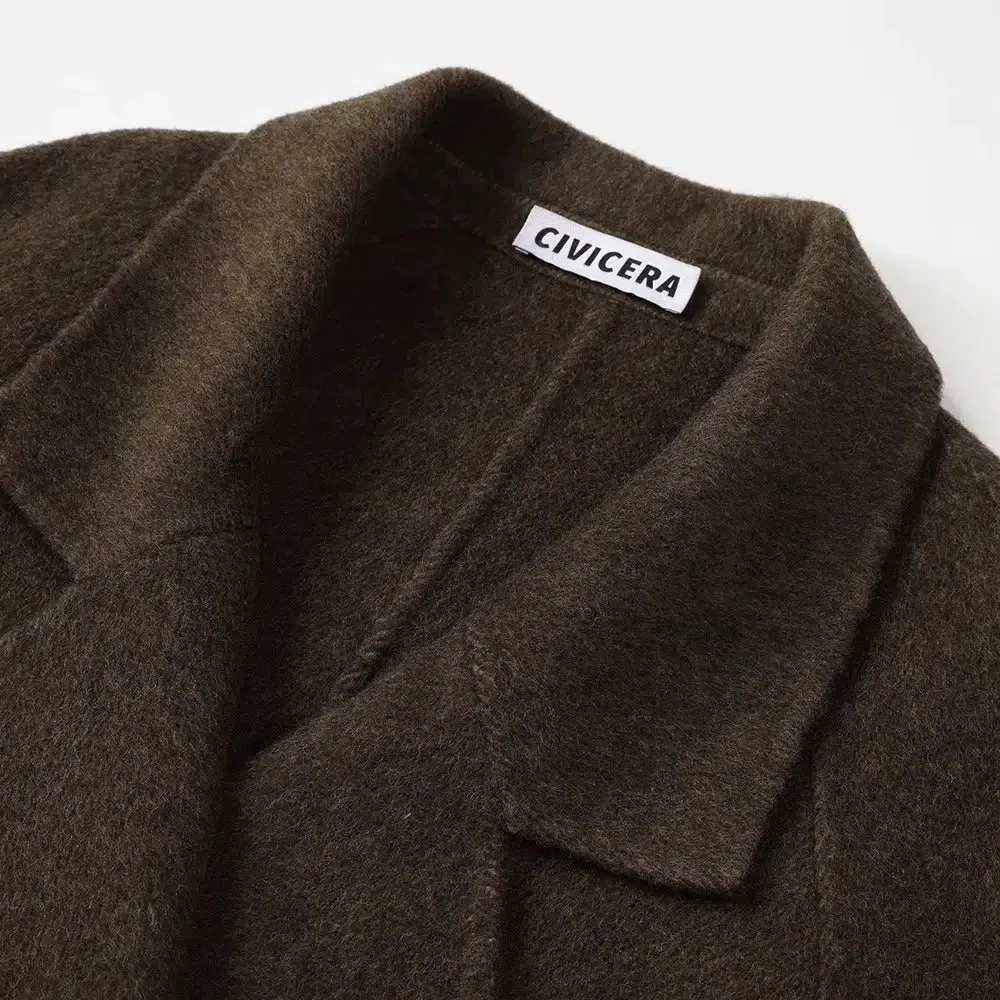 Lapel Collar Wool Overcoat