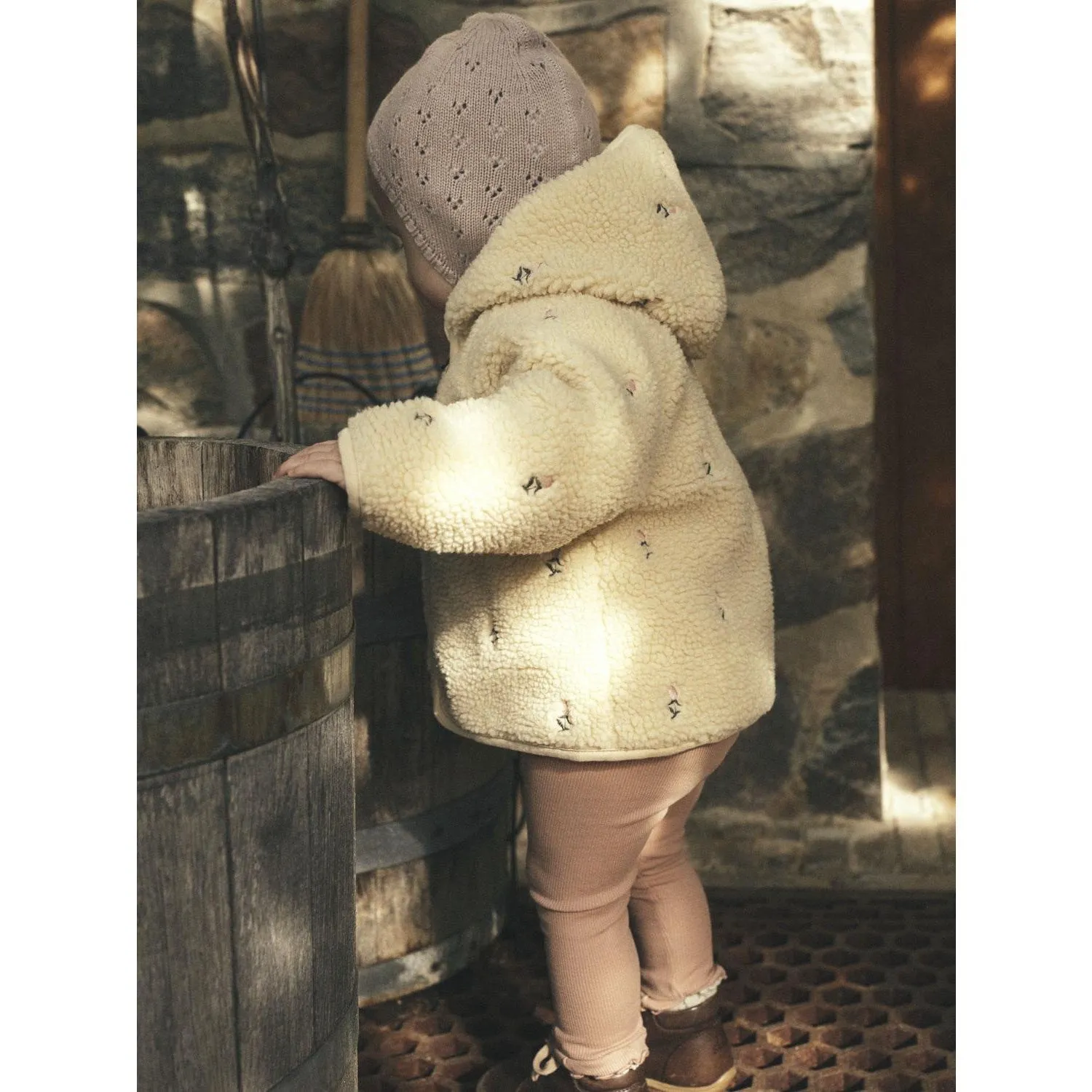 Lil'Atelier Bleached Sand Nalo Loose Sherpa Jacket