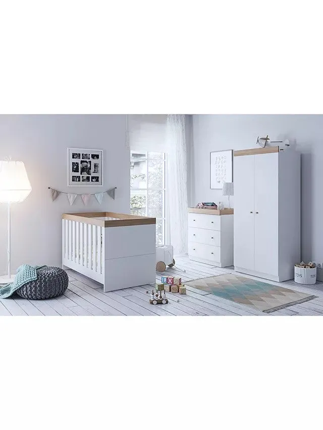 Little Acorns - Burlington wardrobe White/Oak Box3