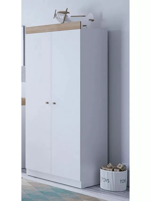 Little Acorns - Burlington wardrobe White/Oak Box3