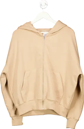 Lounge Beige Zip-Up Hoodie UK XS