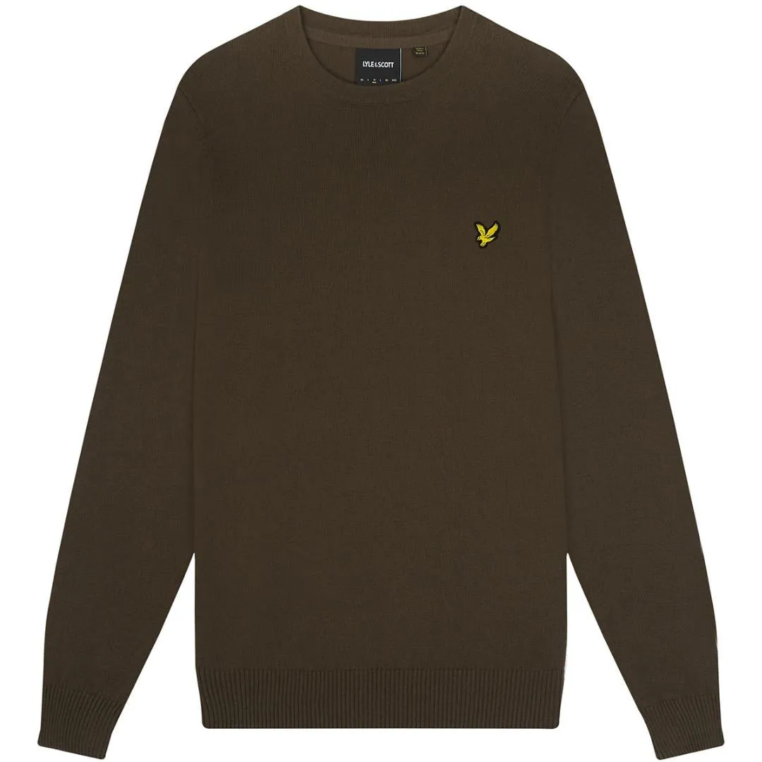 Lyle & Scott Cotton Merino Olive Pull-over Jumper