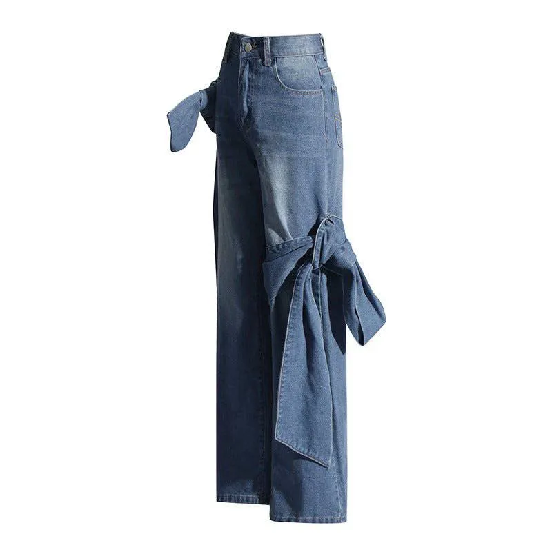 Mackenzie High Waist Bow Denim Pants