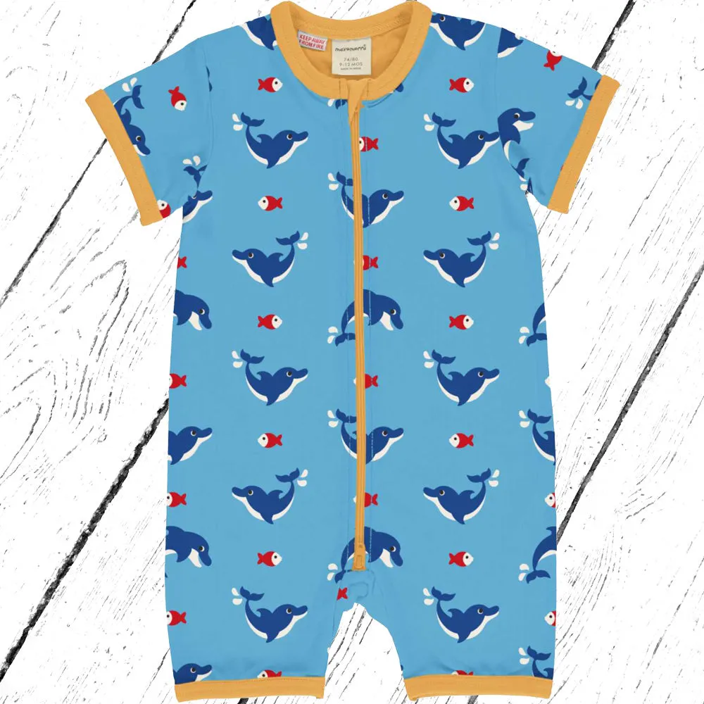 Maxomorra Sommer Overall Rompersuit DOLPHIN