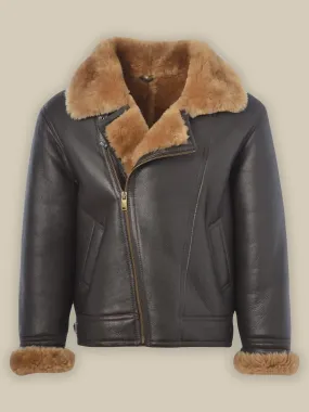 Men B3 Shearling Bomber Leather Jacket