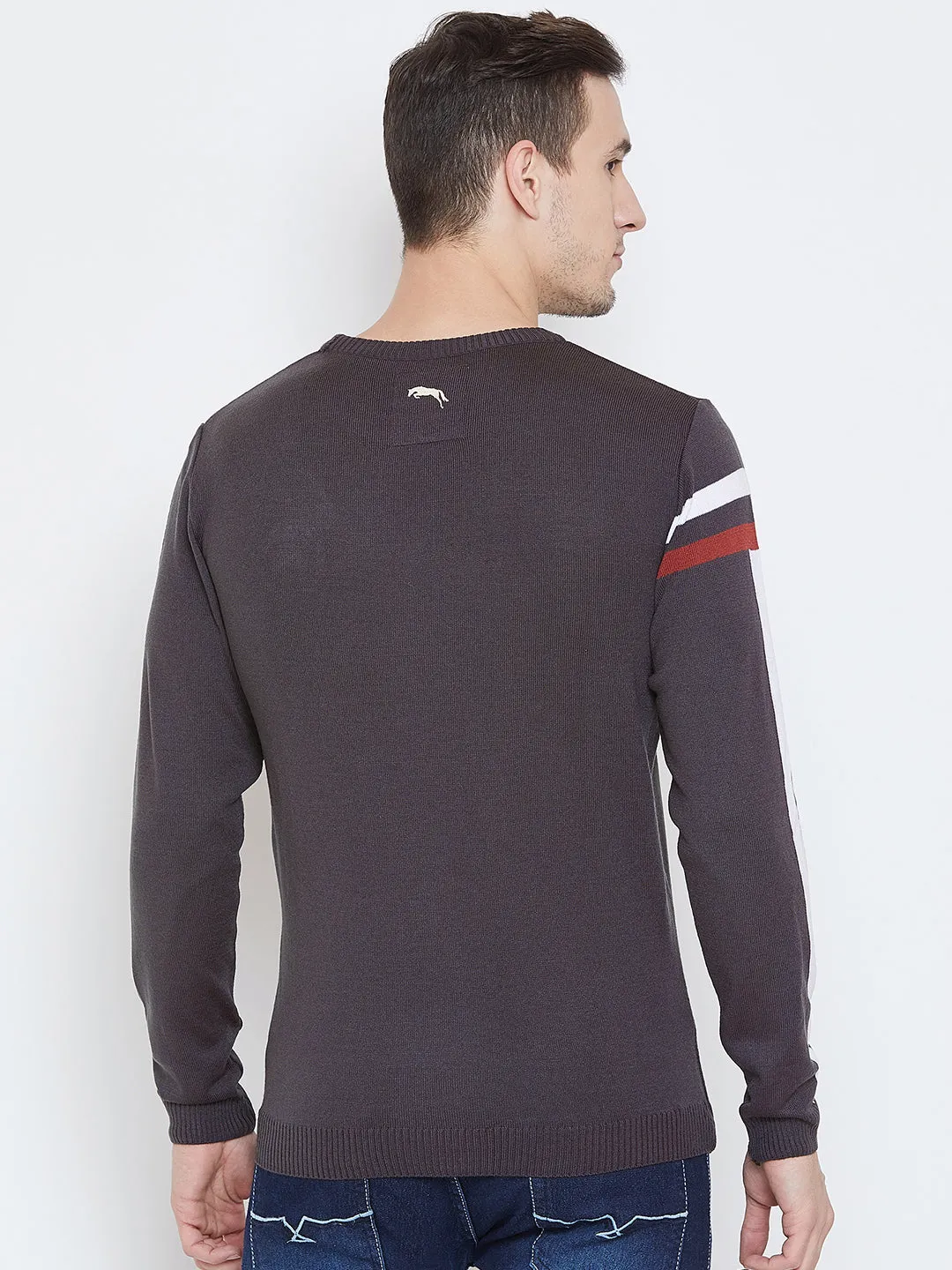 Men Charcoal Casual Sweaters