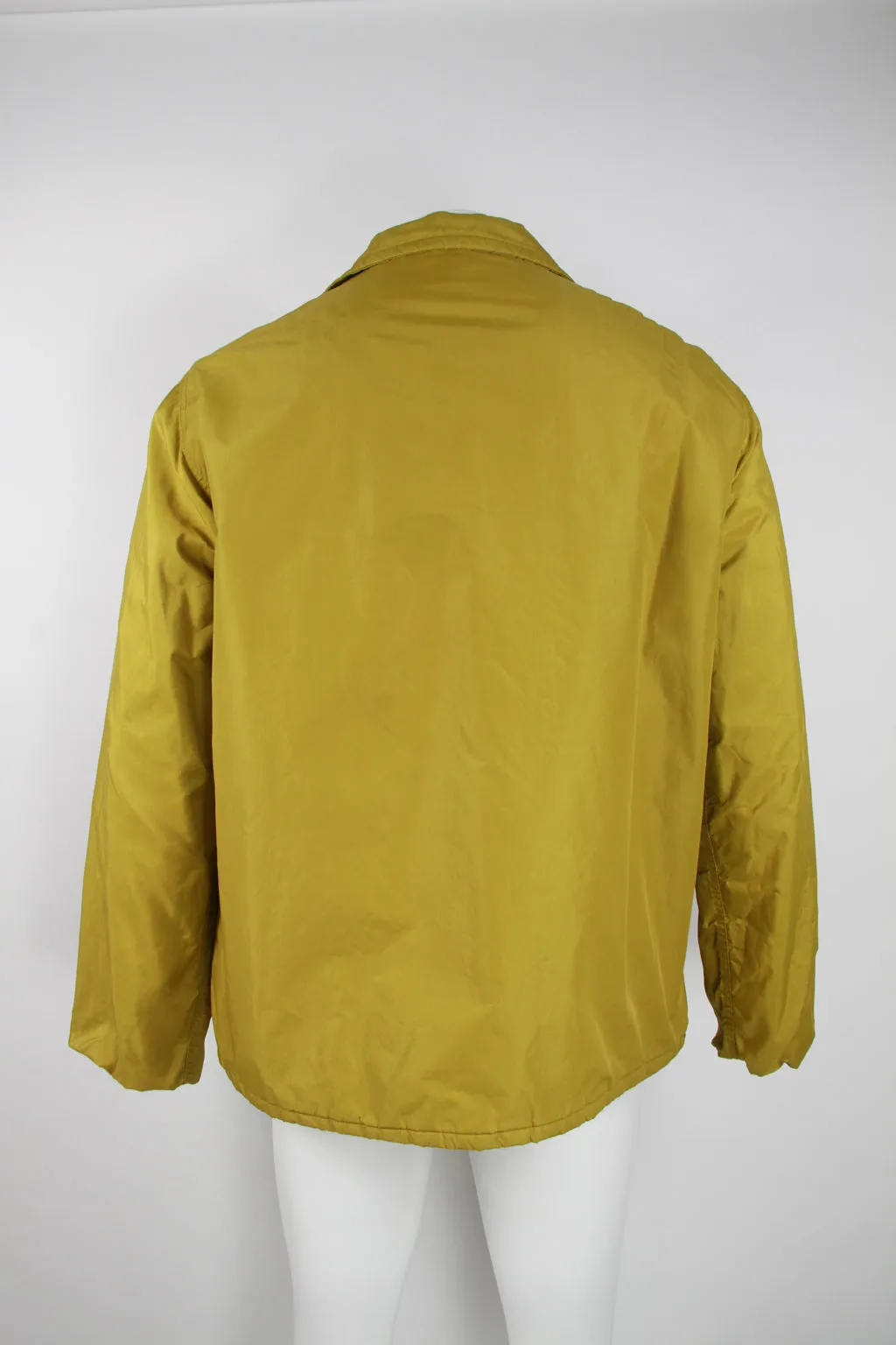 Men's 60s/70s quilted nylon team jacket - Mustard - XL