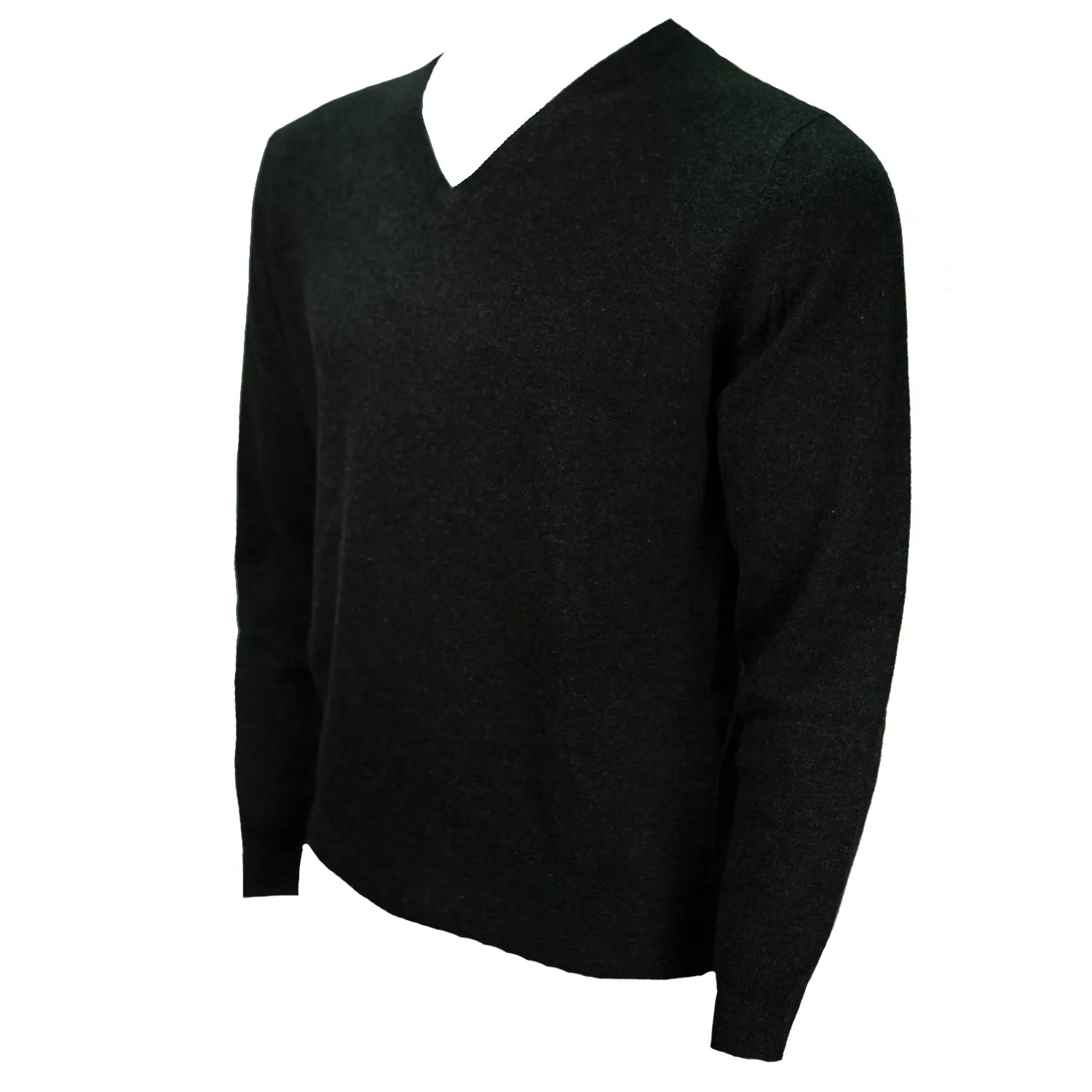 Men's Dunedin Cashmere 100% Cashmere V  Charcoal