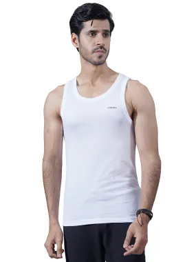 MENS ROUND NECK REGULAR FIT WHITE VEST