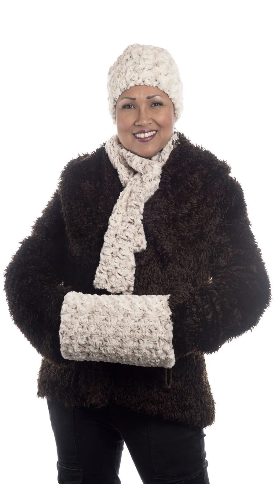 Muff, Reversible less pockets - Rosebud Faux Fur - Sold Out!