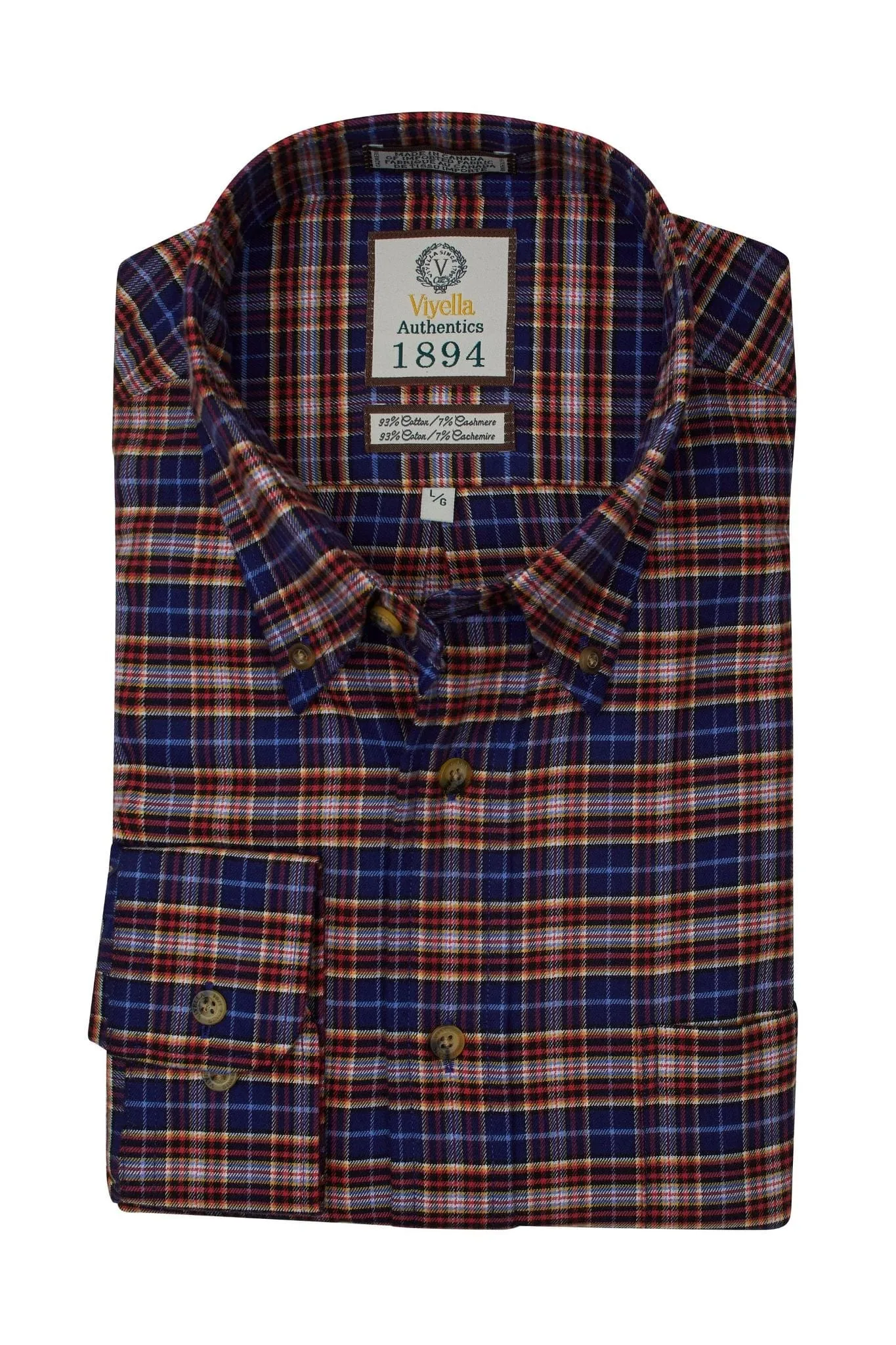 Multi Spice Plaid Cotton & Cashmere Long Sleeve Shirts