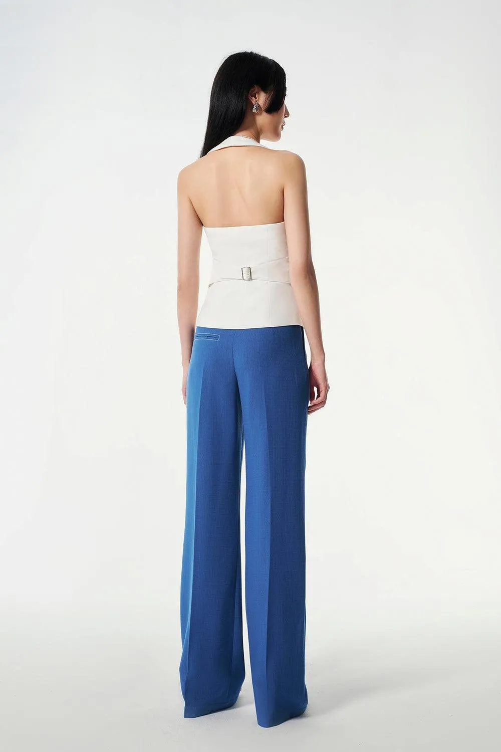 Nilah Straight High Waist Wool Cotton Pants