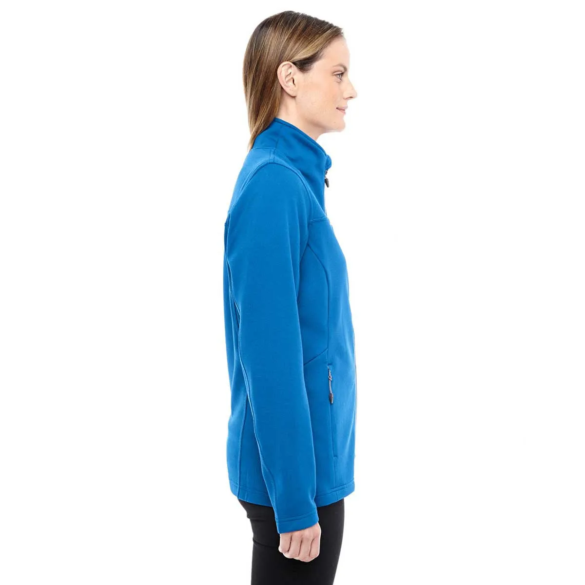 North End Women's Nautical Blue/Platinum Performance Fleece Jacket