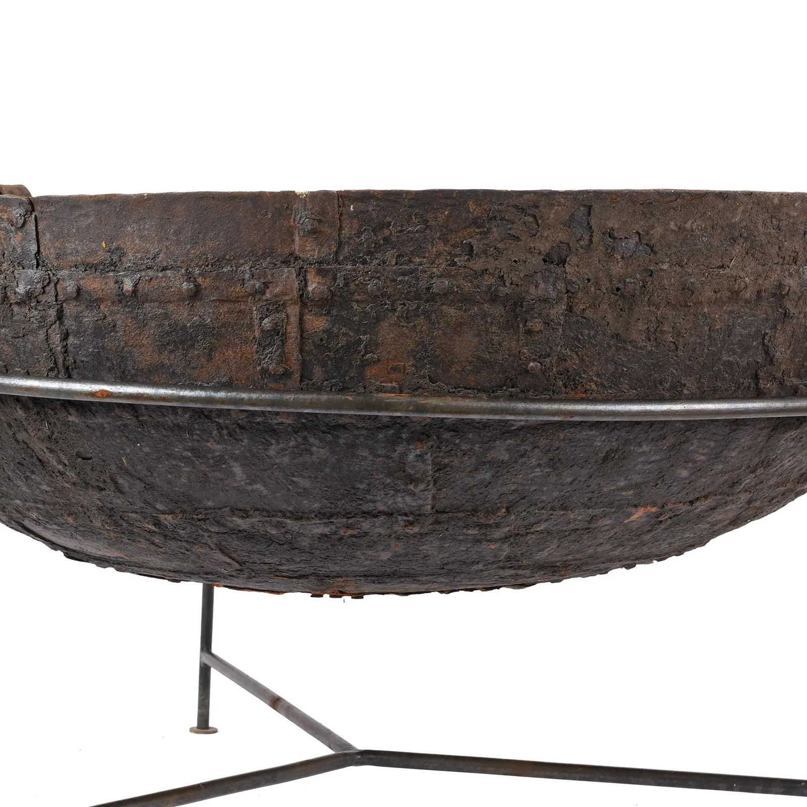 Old Kadai Fire Bowl on Stand - Ca 1920 - 112cm