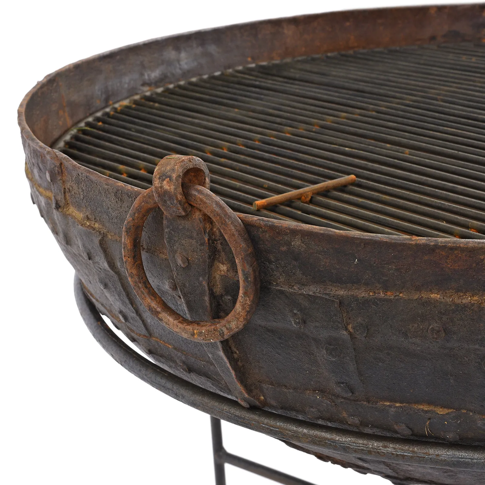 Old Kadai Fire Bowl on Stand - Ca 1920 - 90cm