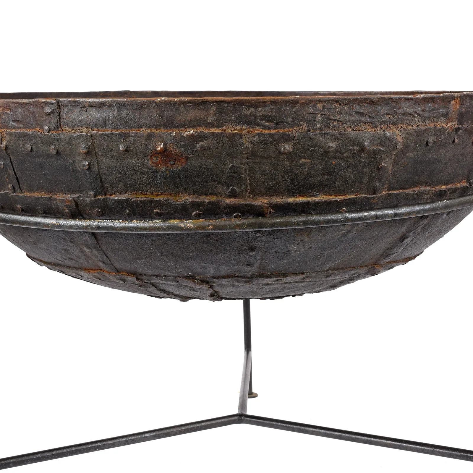 Old Kadai Fire Bowl on Stand - Ca 1920 - 90cm