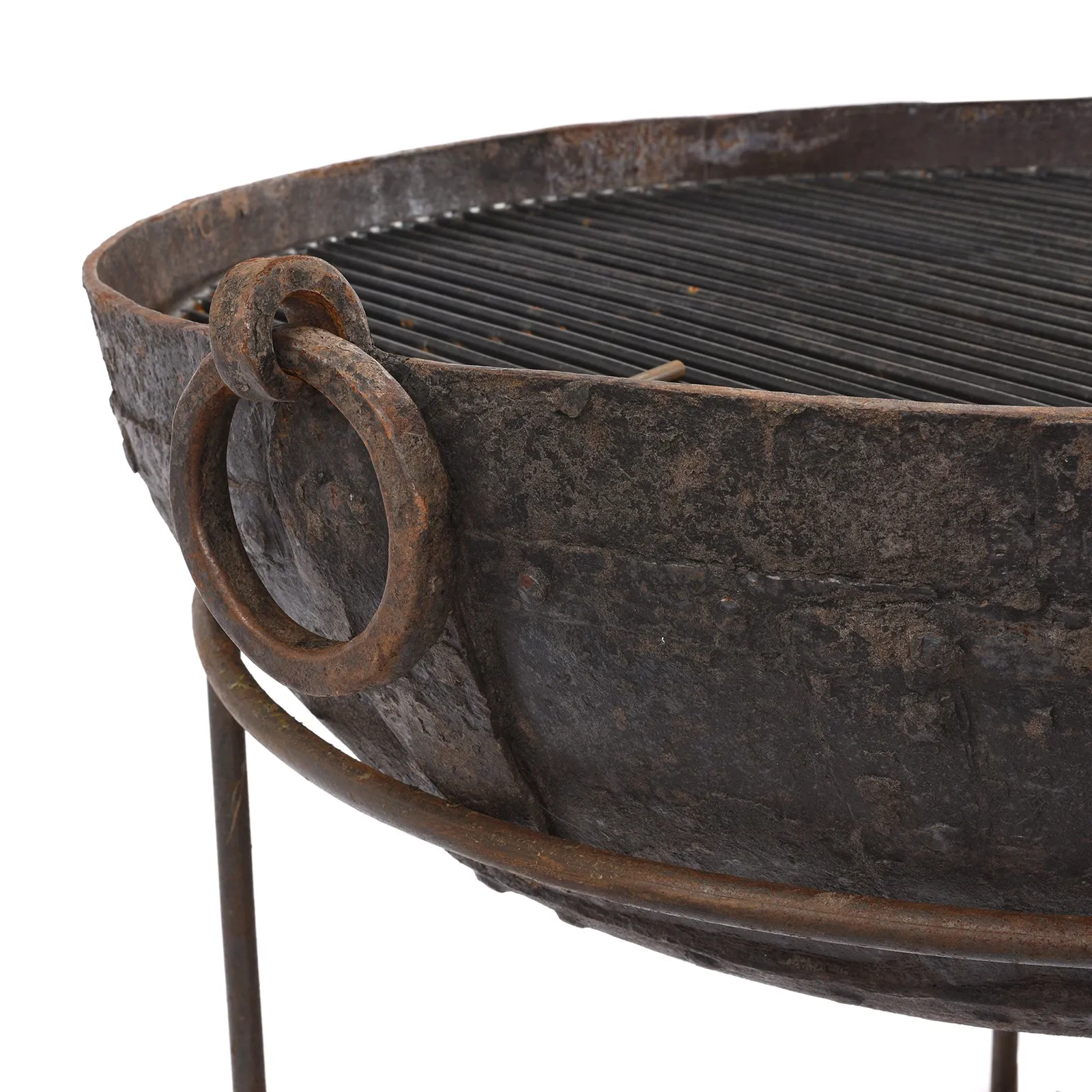 Old Kadai Fire Bowl on Stand - Ca 1920 - 95cm